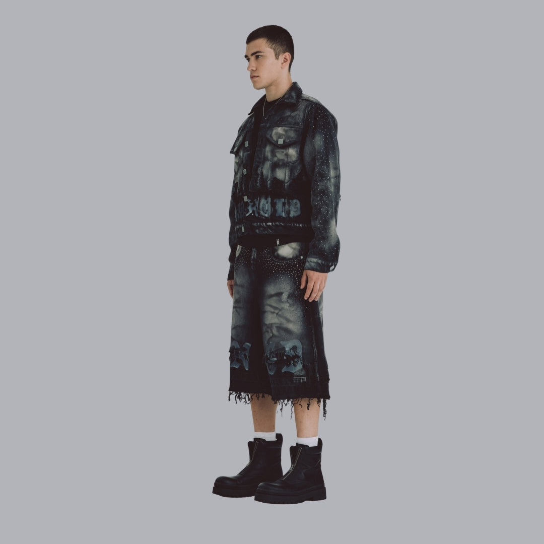 94' UNDRGLD DOUBLE DESTROYED JACKET VINTAGE GRAY