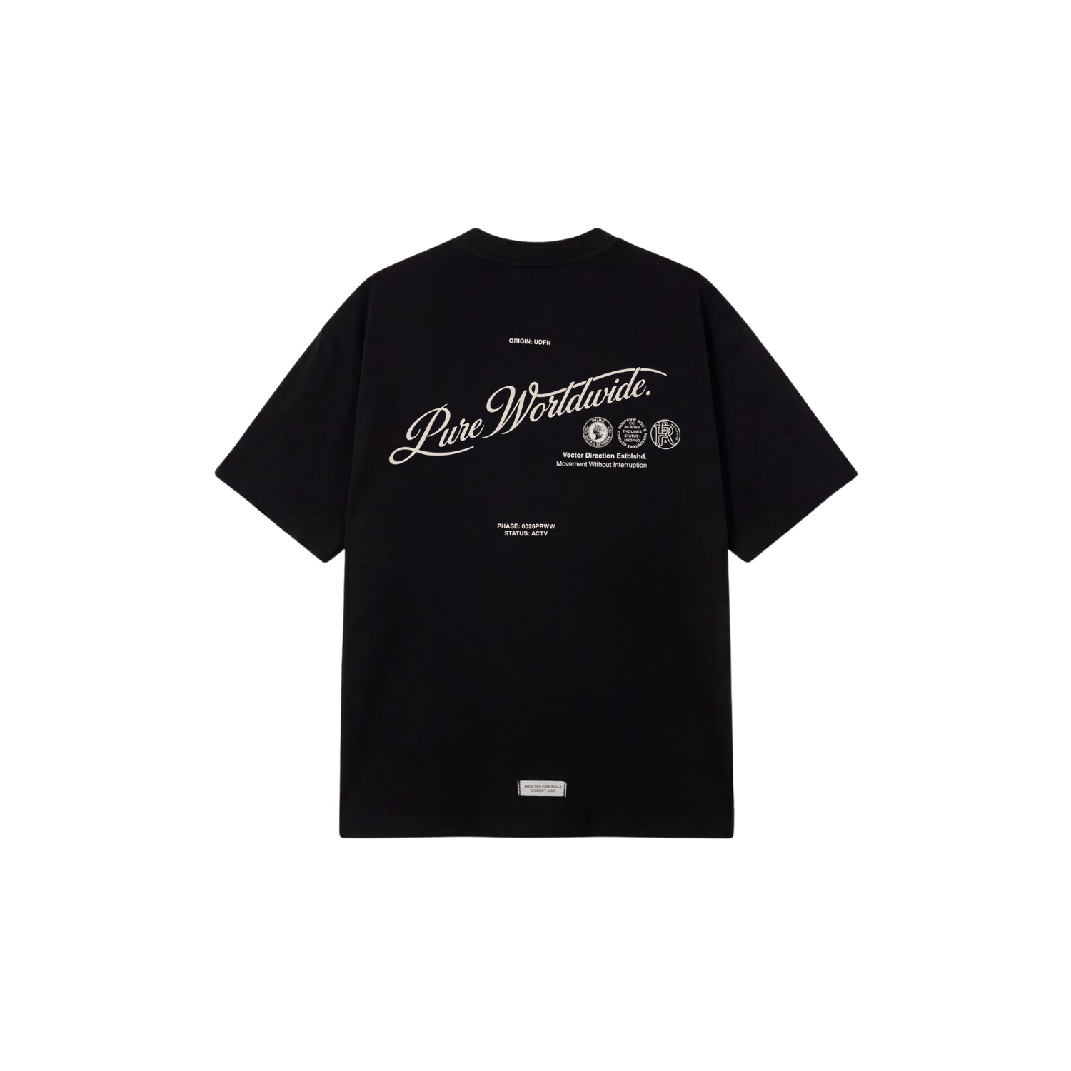 ACROSS THE LINES BLACK - PURE WORLD WIDE T-SHIRT