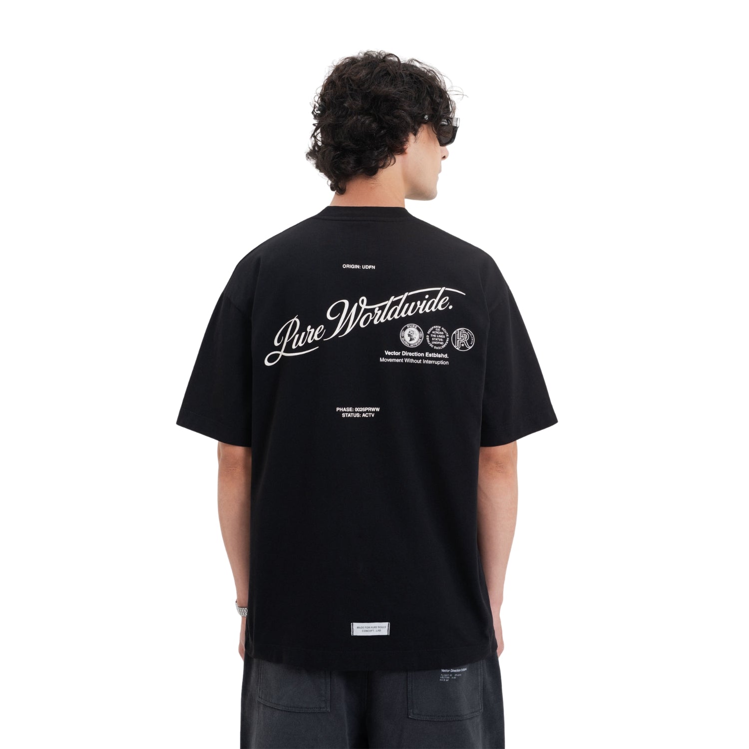 ACROSS THE LINES BLACK - PURE WORLD WIDE T-SHIRT