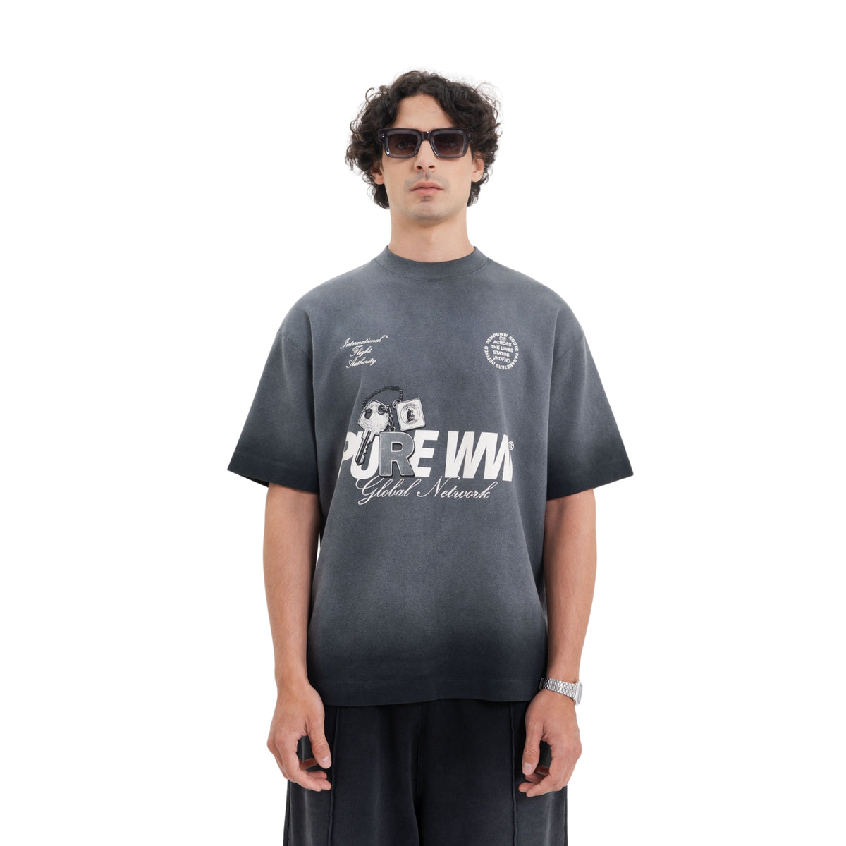 ACROSS THE LINES WASHED BLACK KEY T-SHIRT