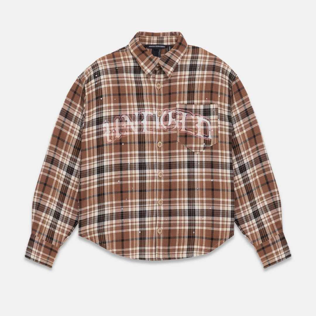 ACT 1 FAITH FLANNEL SHIRT - PLAID BROWN