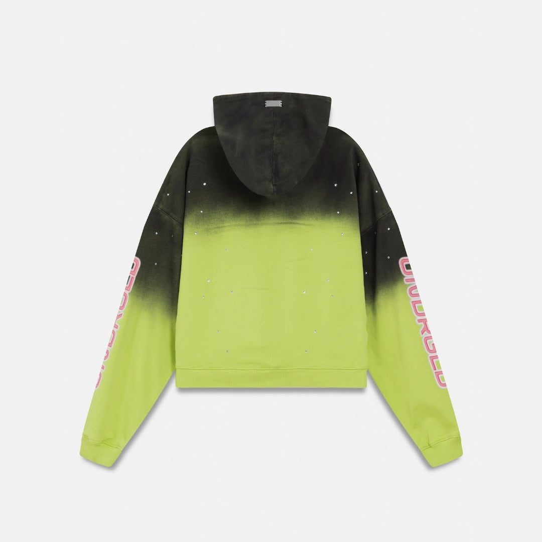 ACT 1 NEON BOXY FIT HOODIE - FADED GREEN