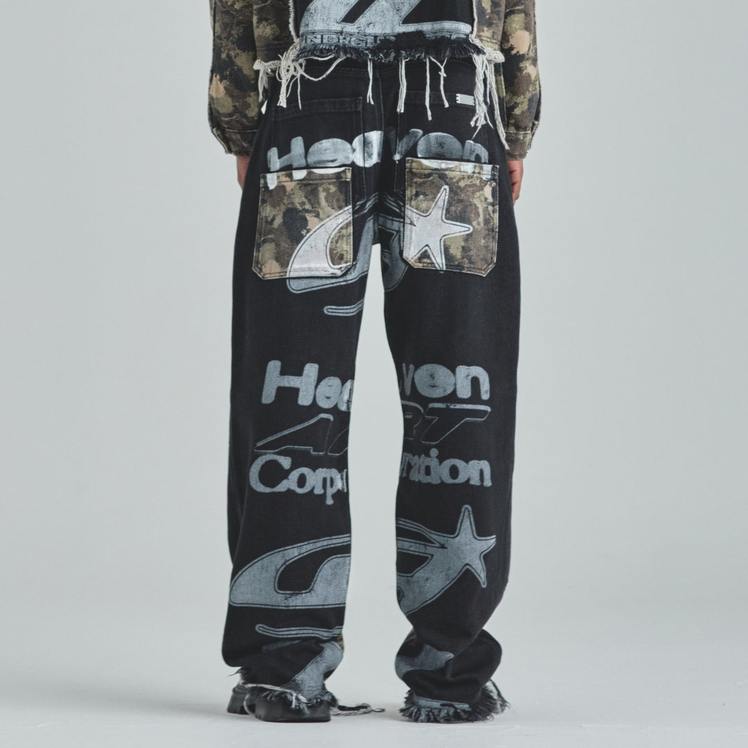 ACT 1 RACER DOUBLE WIDE JEAN - DARK CAMMO