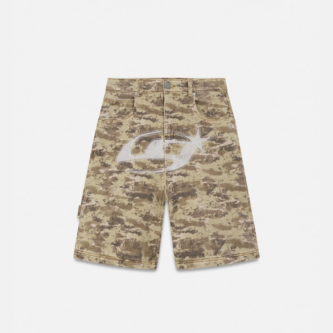ACT 1 UG STAR DENIM JORTS - LIGHT CAMMO