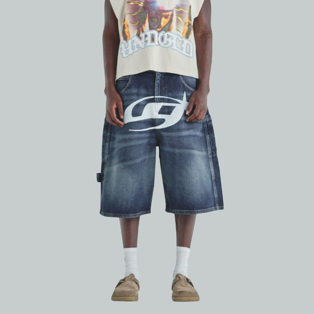 ACT 1 UG STAR DENIM JORTS - MEDIUM BLUE