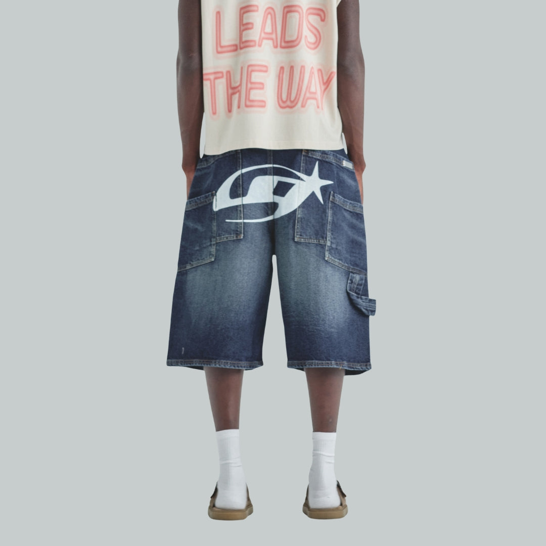 ACT 1 UG STAR DENIM JORTS - MEDIUM BLUE