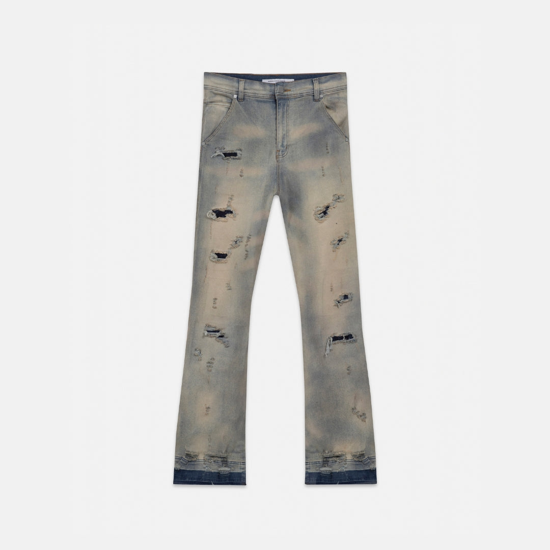 ACT 1 UG STAR RIPPED FLARE JEAN - LIGHT BLUE