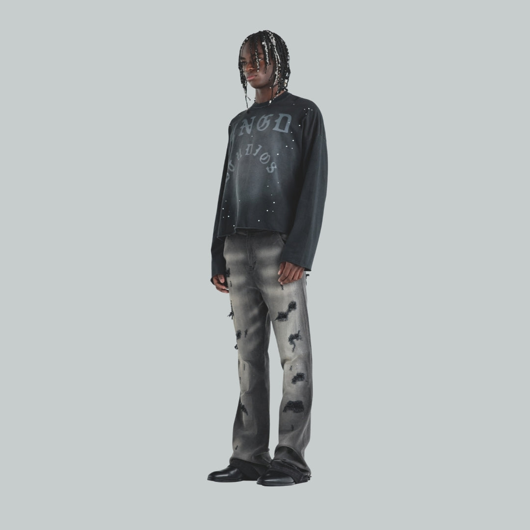 ACT 1 UNDGD LS T-SHIRT - BURNT BLACK