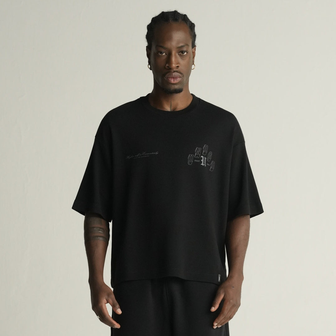BASICS ONLY FOR DREAMERS BOXY FIT T-SHIRT - BLACK