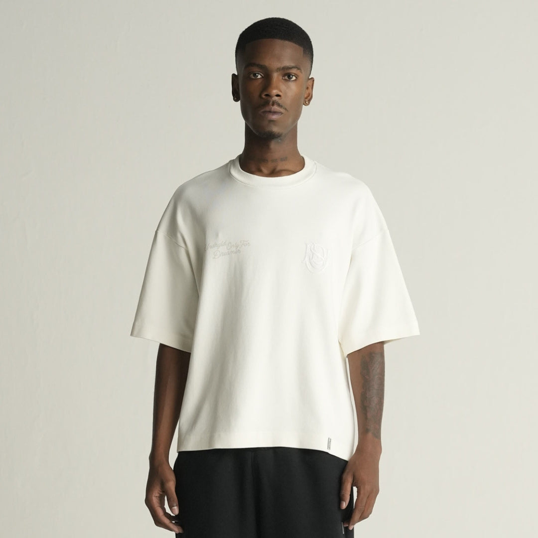 BASICS ONLY FOR DREAMERS BOXY FIT T-SHIRT - BONE