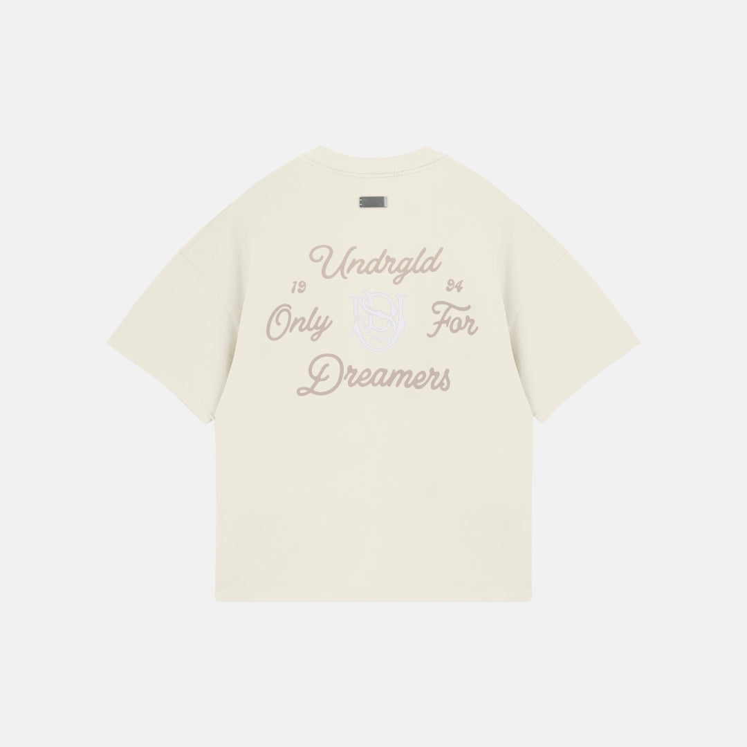 BASICS ONLY FOR DREAMERS BOXY FIT T-SHIRT - BONE