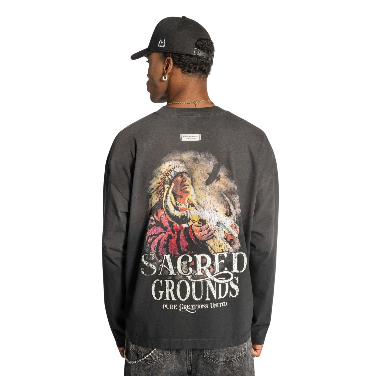 BEFORE THE WEST LONG SLEEVE BLACK T-SHIRT