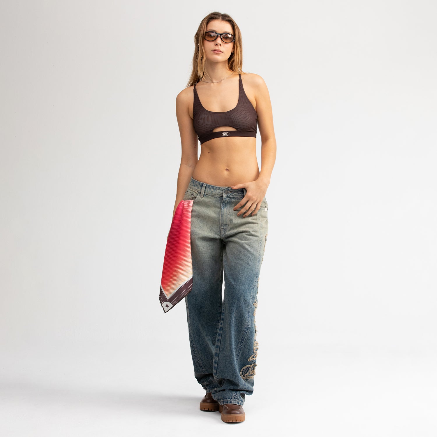 BARREL DENIM PANTS - WASHED BLUE