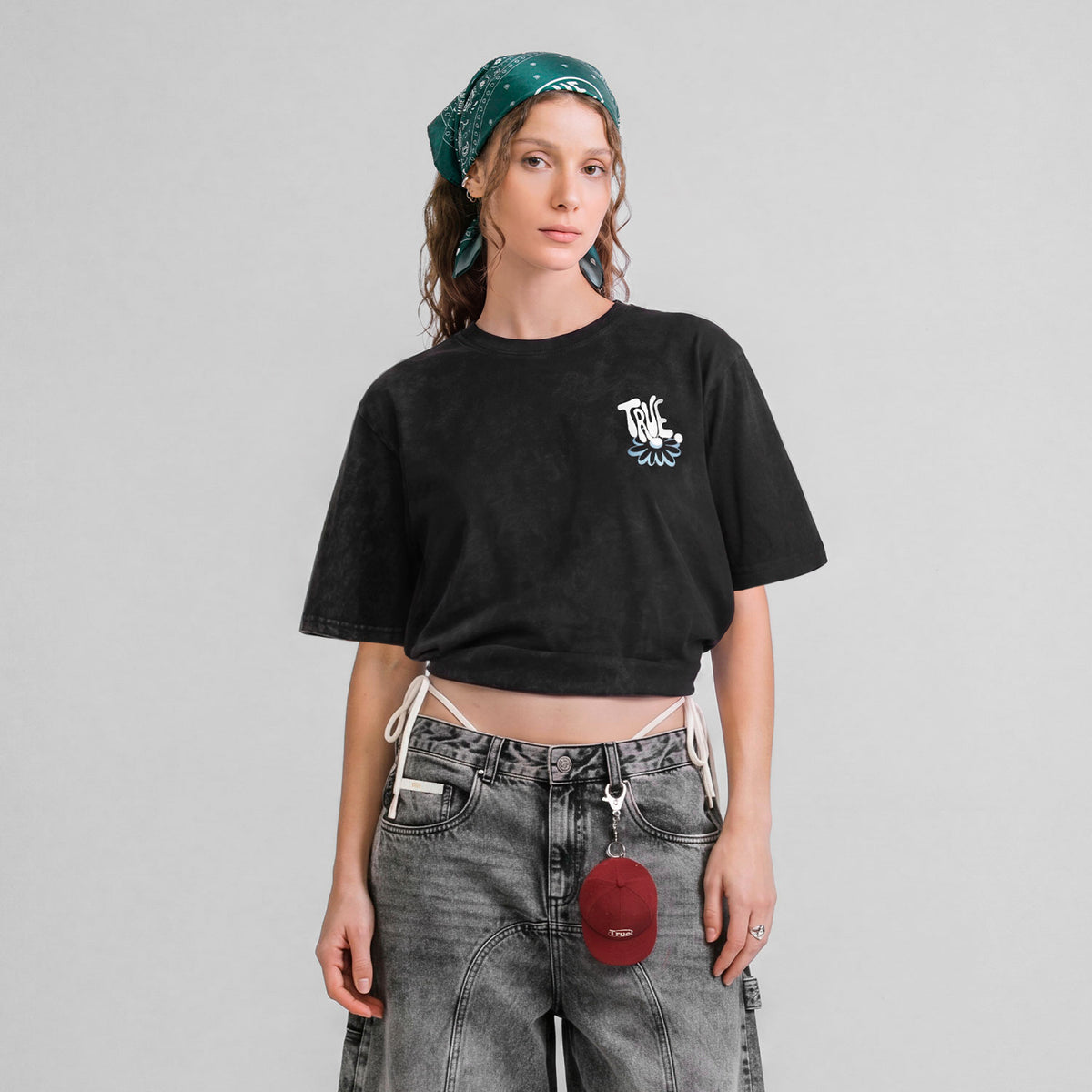 BLOOM BOXY T-SHIRT - WASHED BLACK