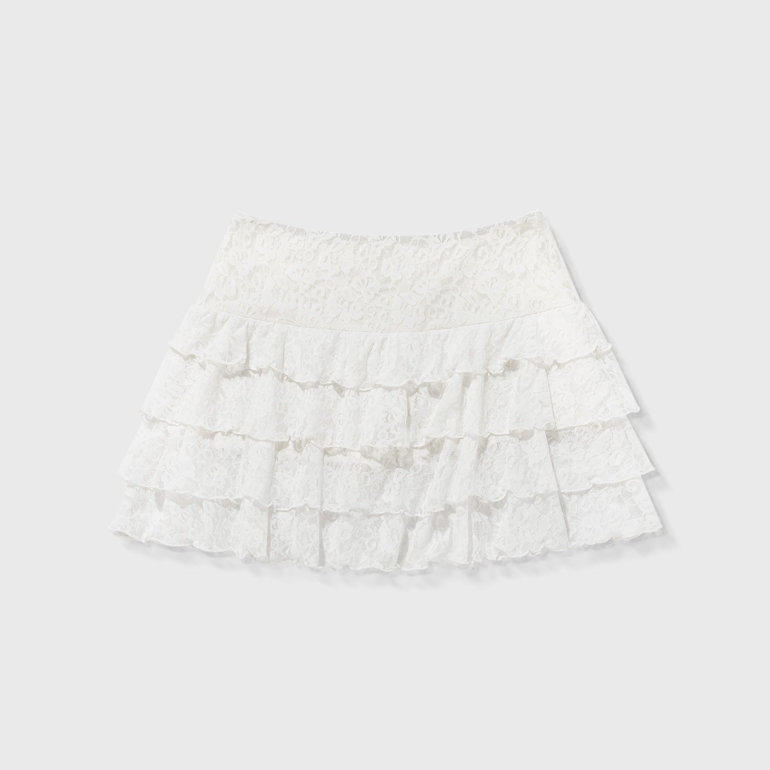 FLORAL MINI SKIRT - CREAM