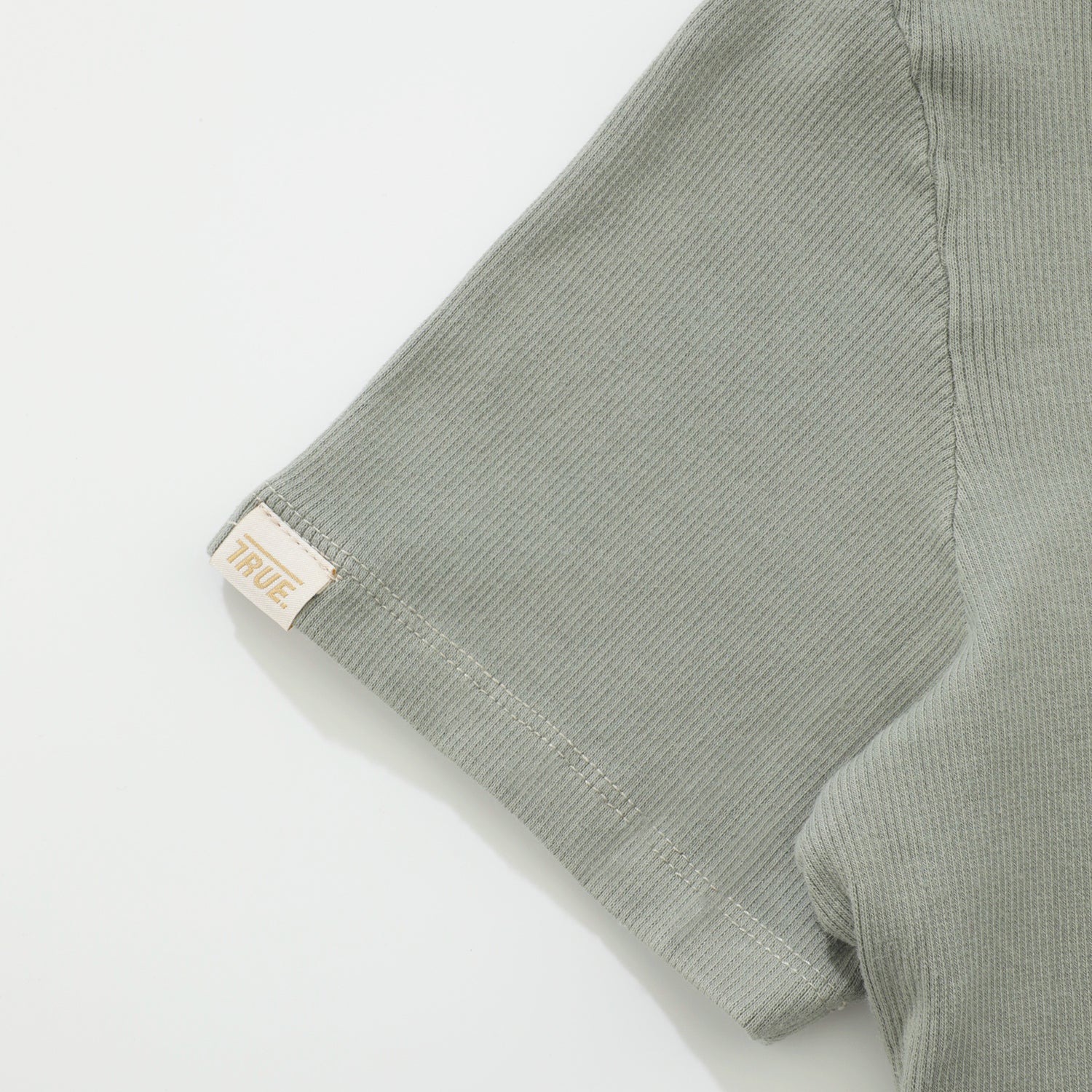 WASHED FITTED RIBBED TOP - GRAY