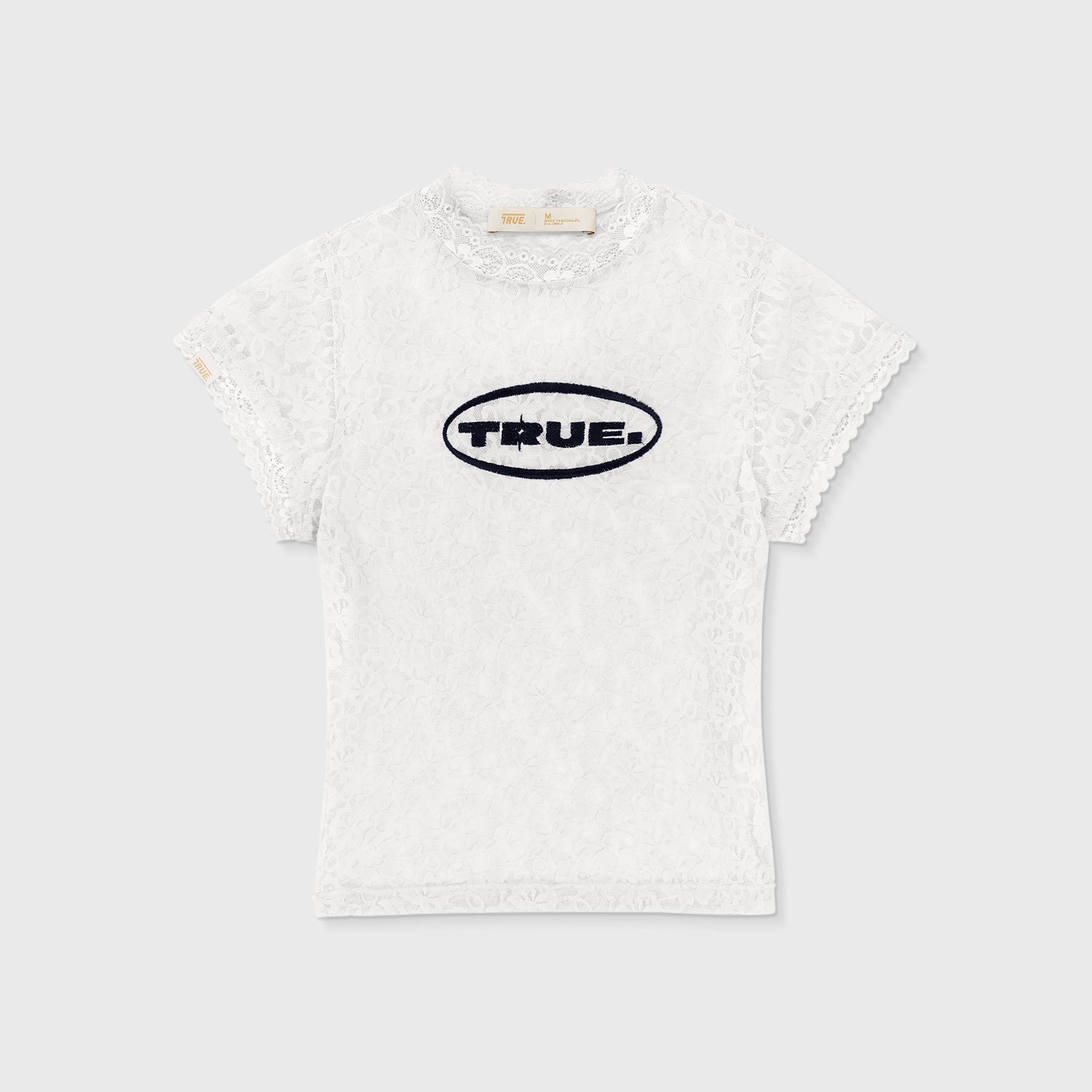 FLORAL LACE BABY TEE - CREAM