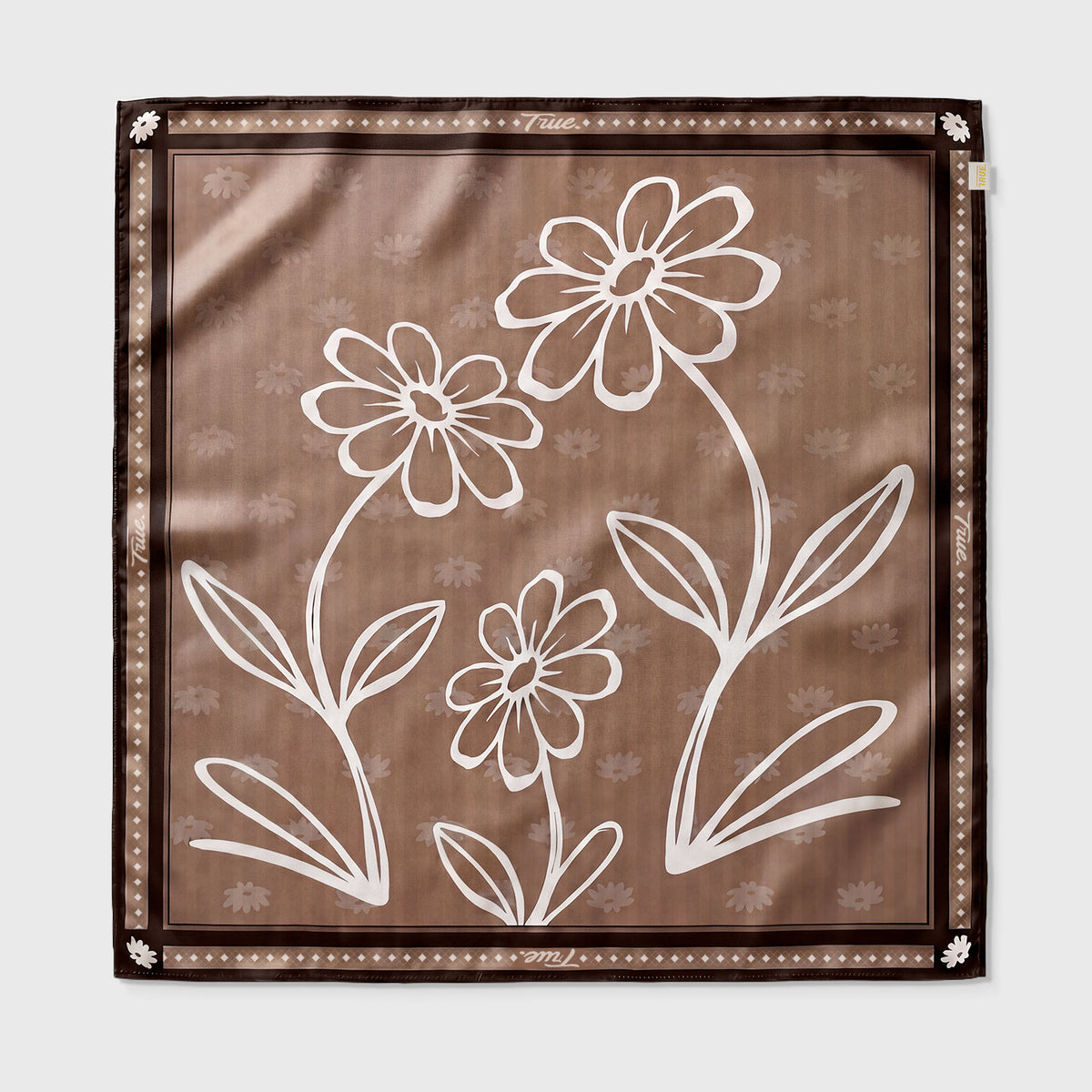 FLOWERS BANDANA - BEIGE