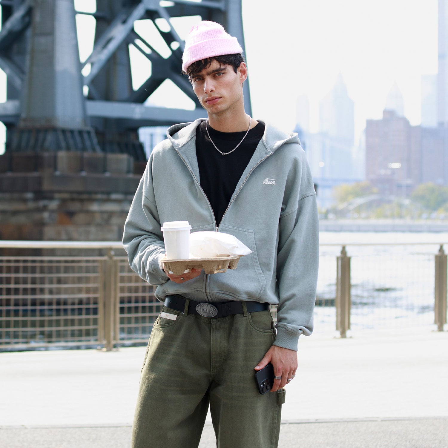 FOREST ZIPPER HOODIE - LIGHT GRAY