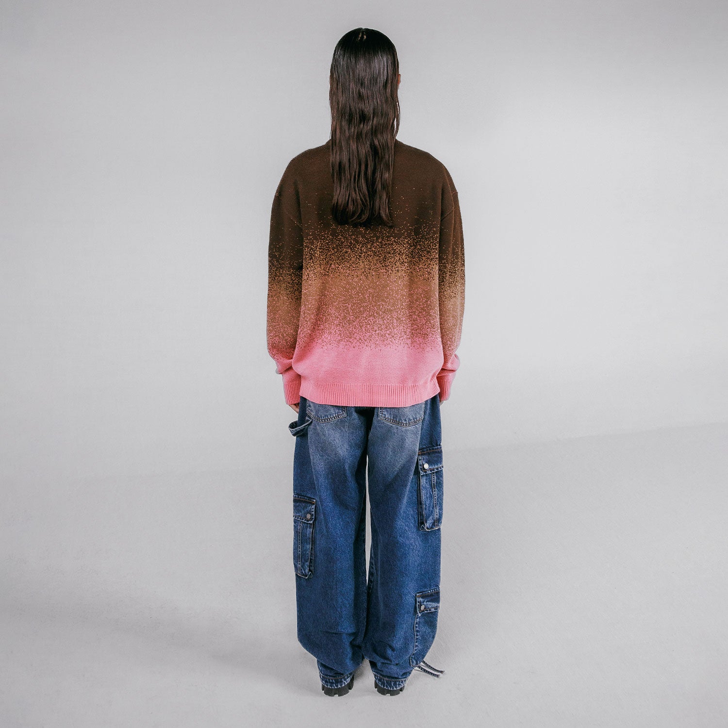 GRADIENT KNITTED PULLOVER - PINK
