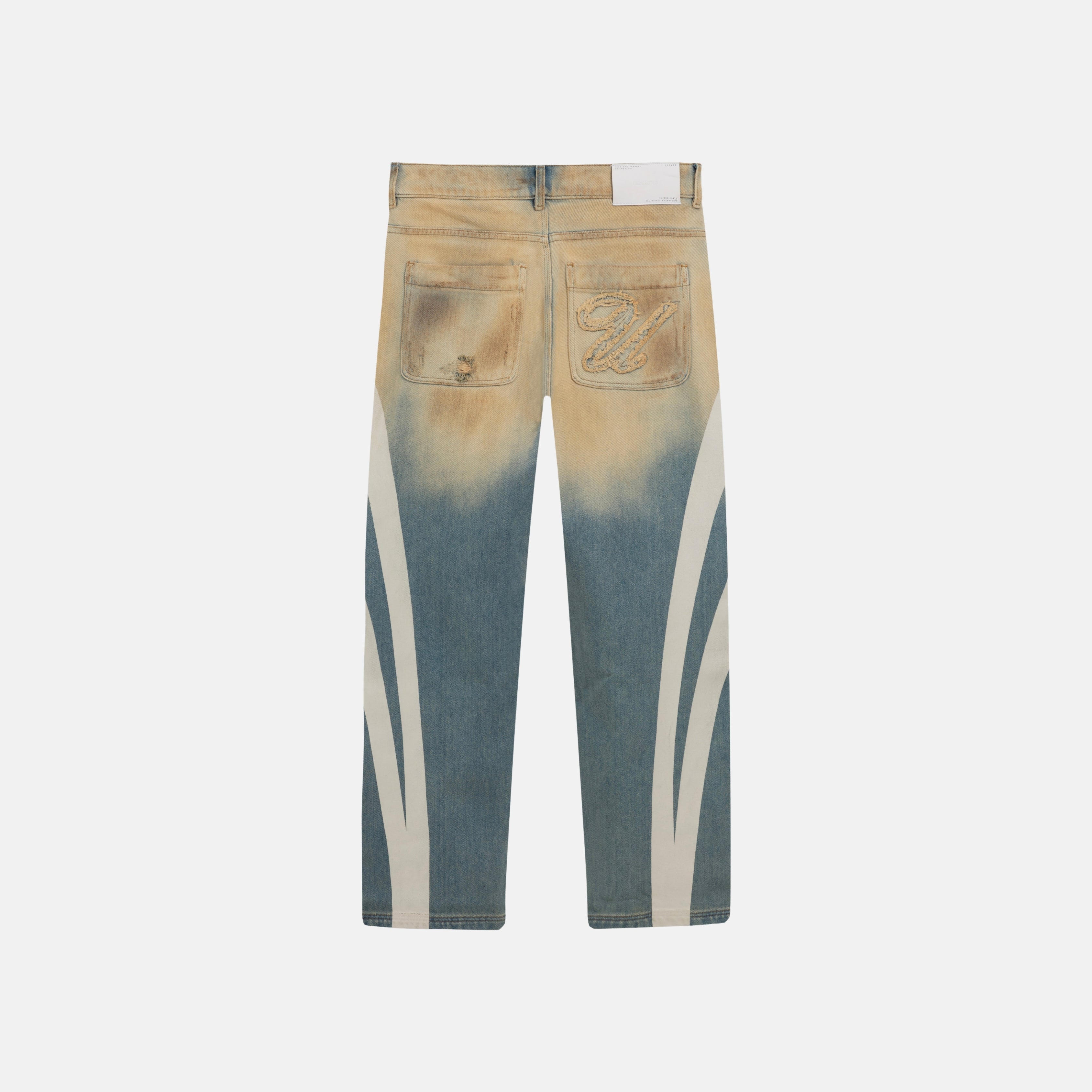 HOLY STATE STRIPE WIDE JEANS - SAND BLUE