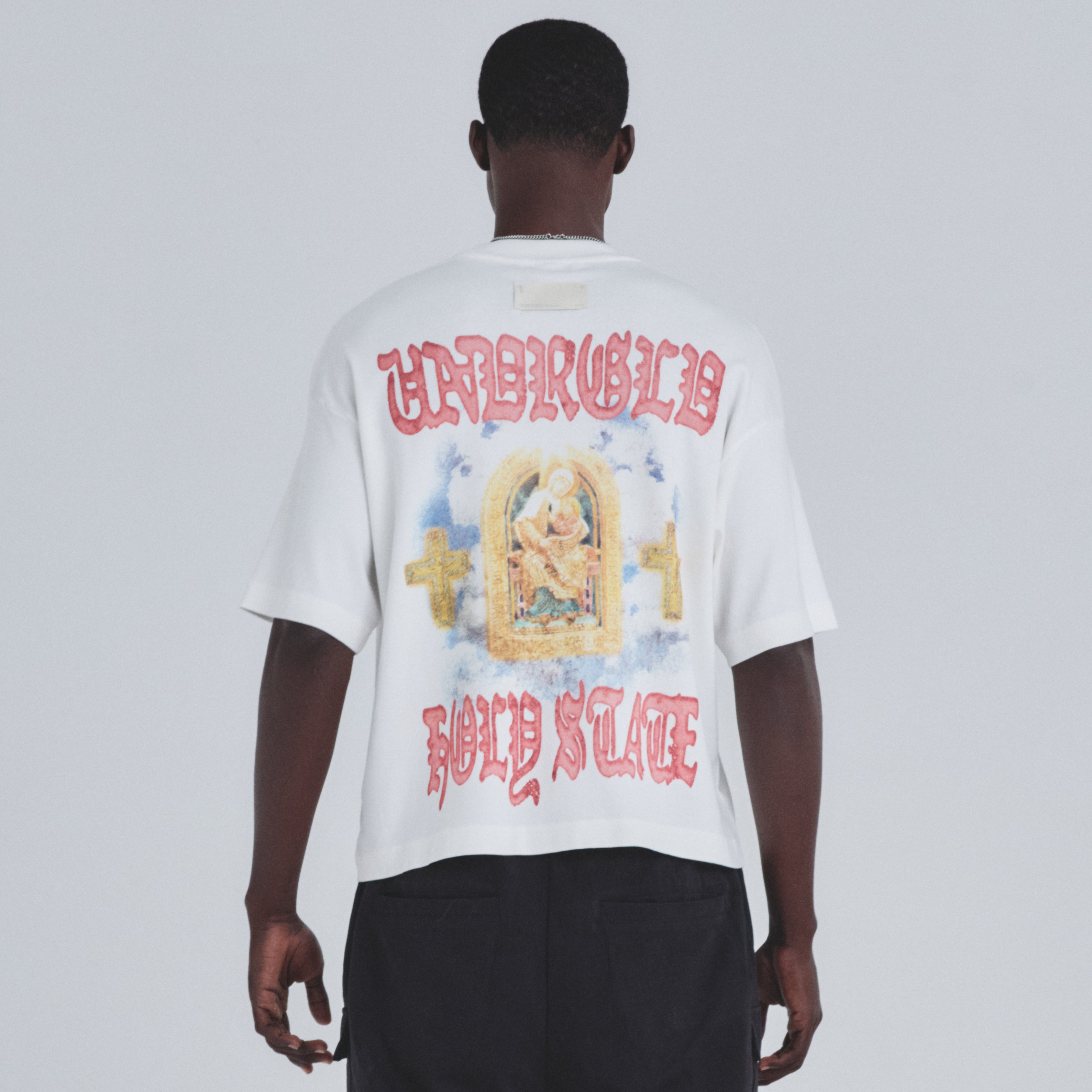 HOLY STATE THE SAVIOR BOXY FIT T-SHIRT - WHITE
