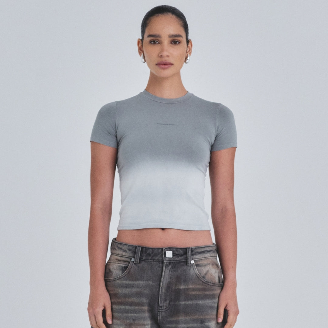 HOLY STATE UNDGLD LONG BABY TEE - FADED GRAY