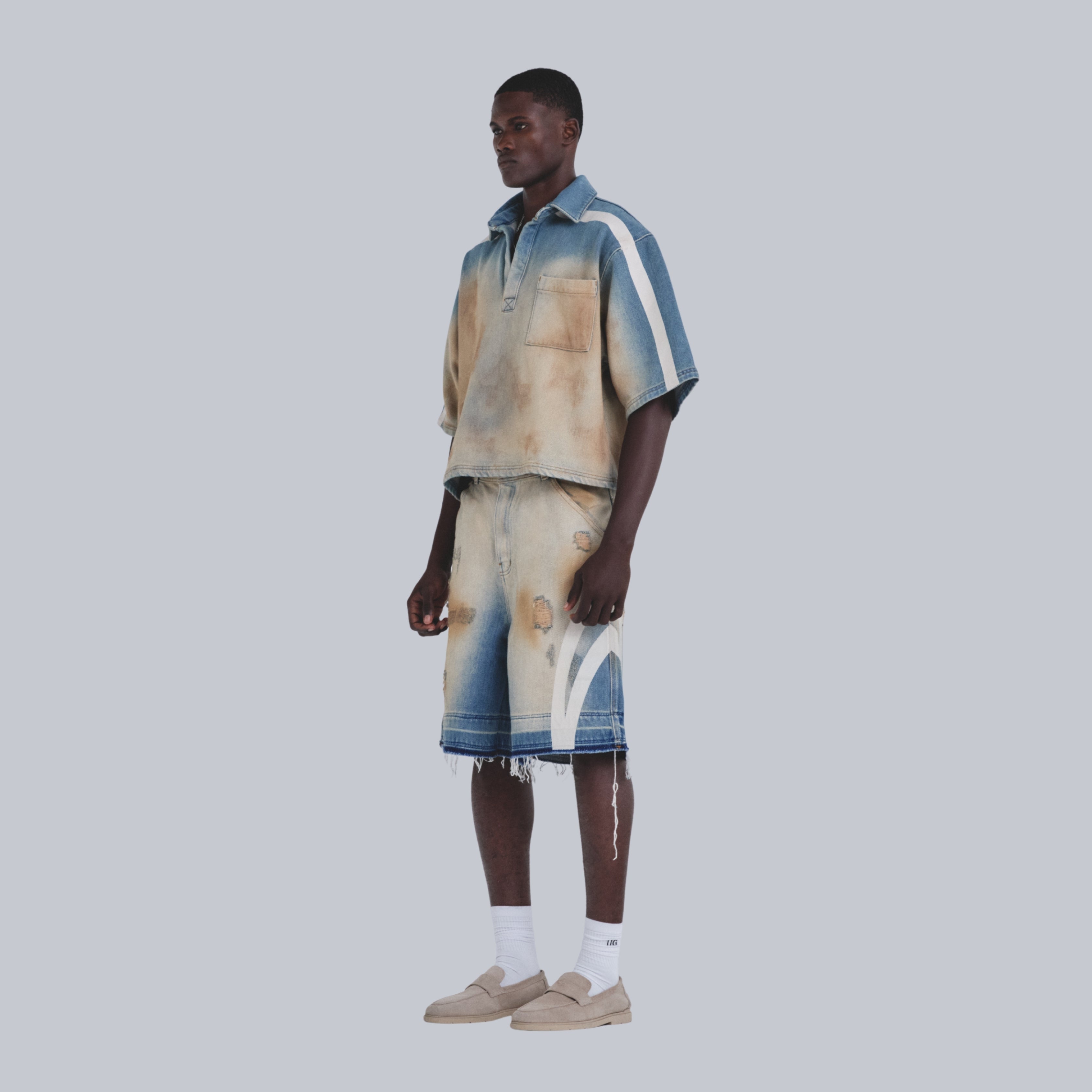 HOLY STATE UNDRGLD DENIM SHIRT - SAND BLUE