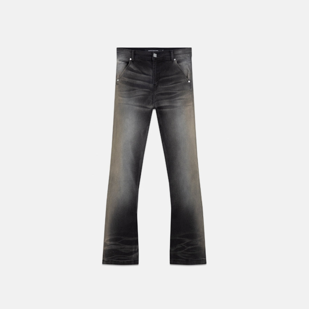 HOLY STATE UNDRGLD FLARE JEANS FADED BLACK