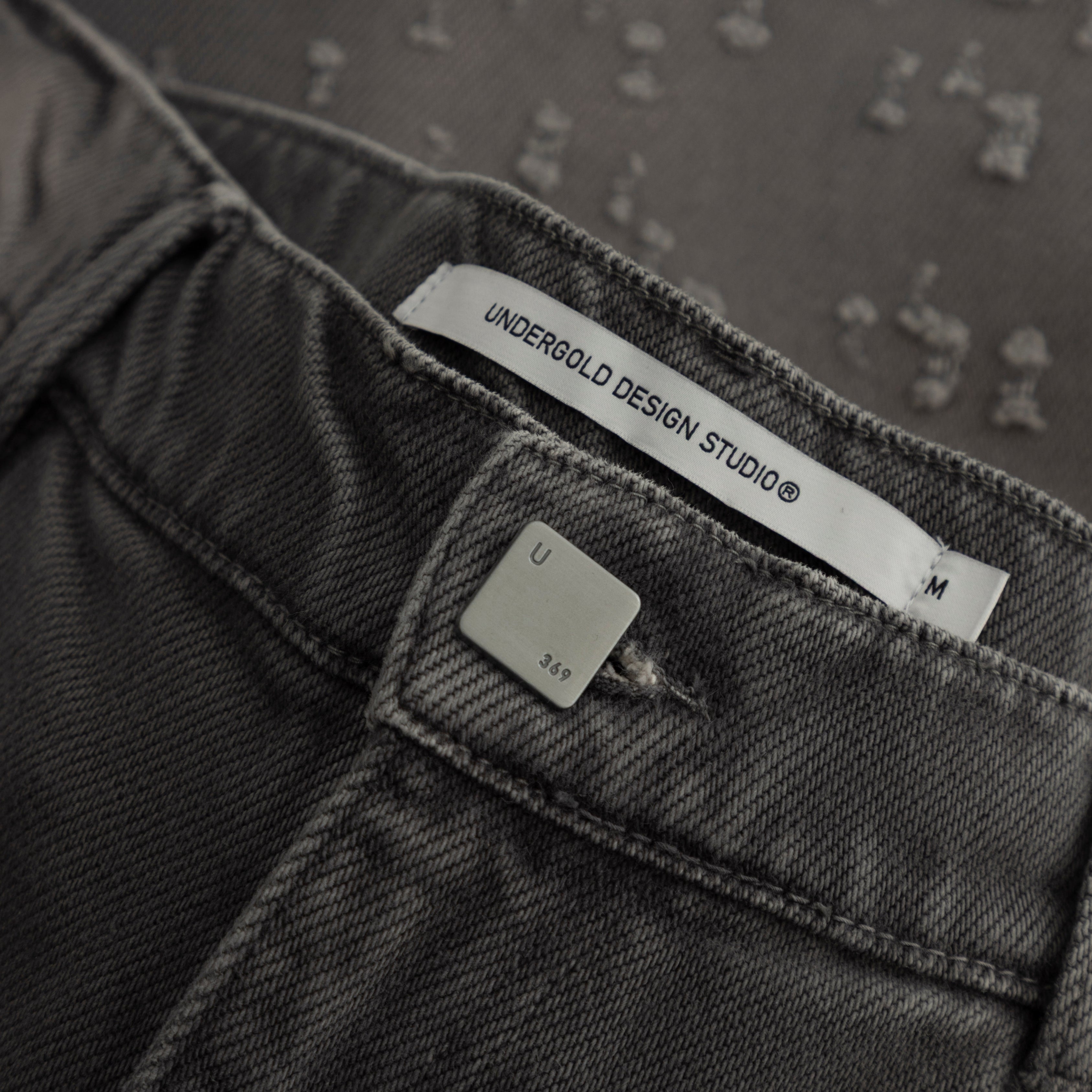 HOLY STATE UNDRGLD RIPPED BARREL JEANS - WASHED GRAY