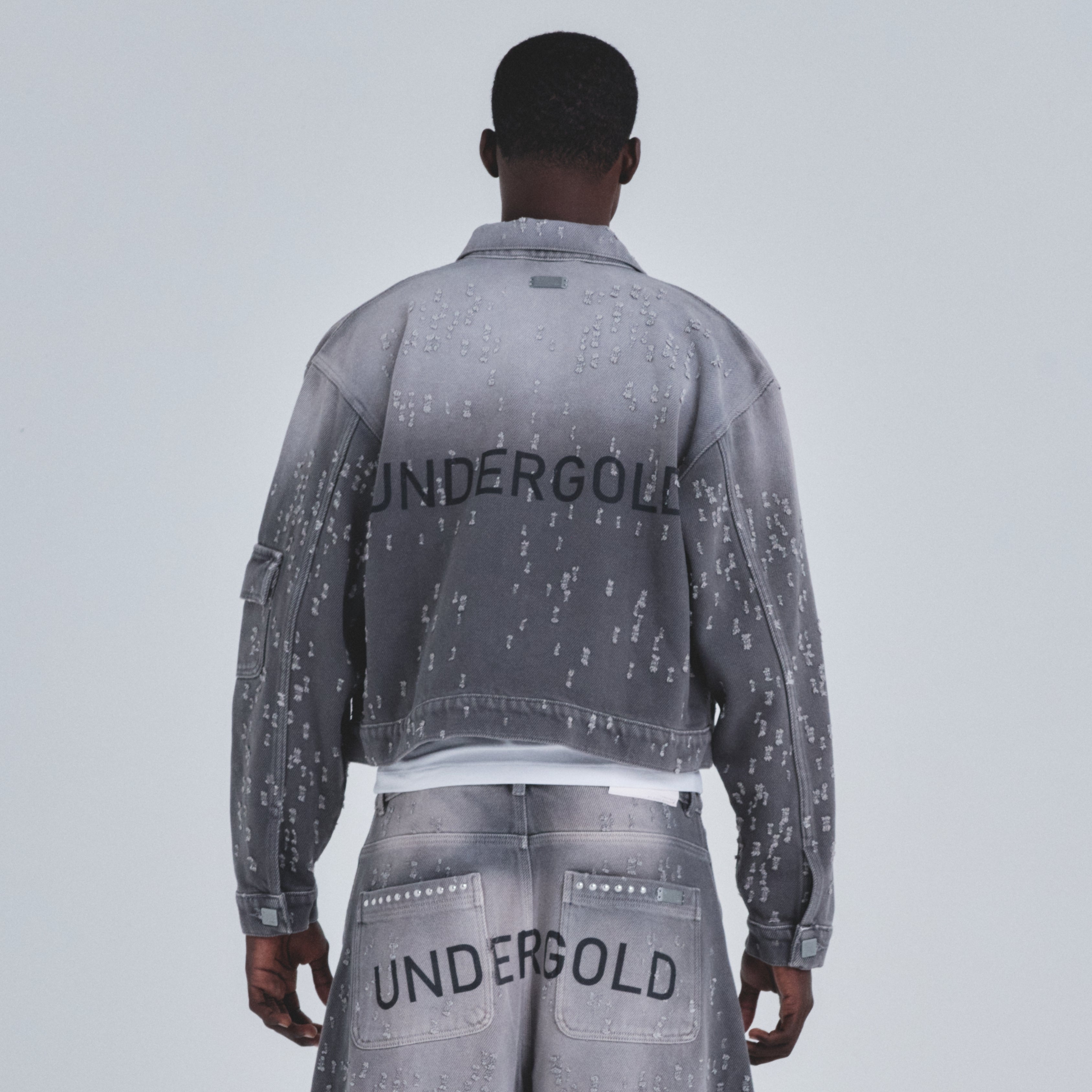HOLY STATE UNDRGLD RIPPED JACKET - WASHED GRAY