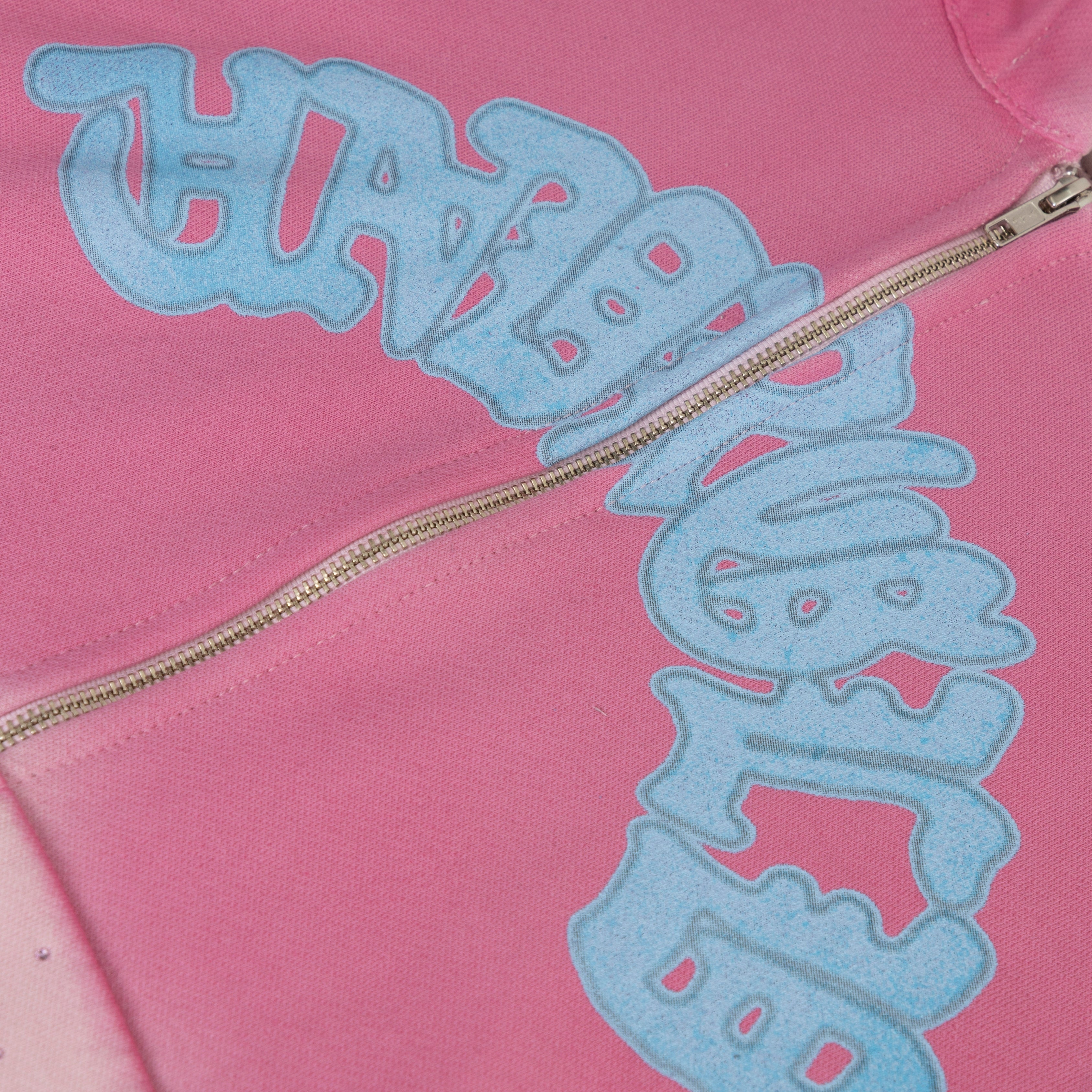 HOLY STATE UNDRGLD ZIP UP BOXY FIT HOODIE - FADED PINK