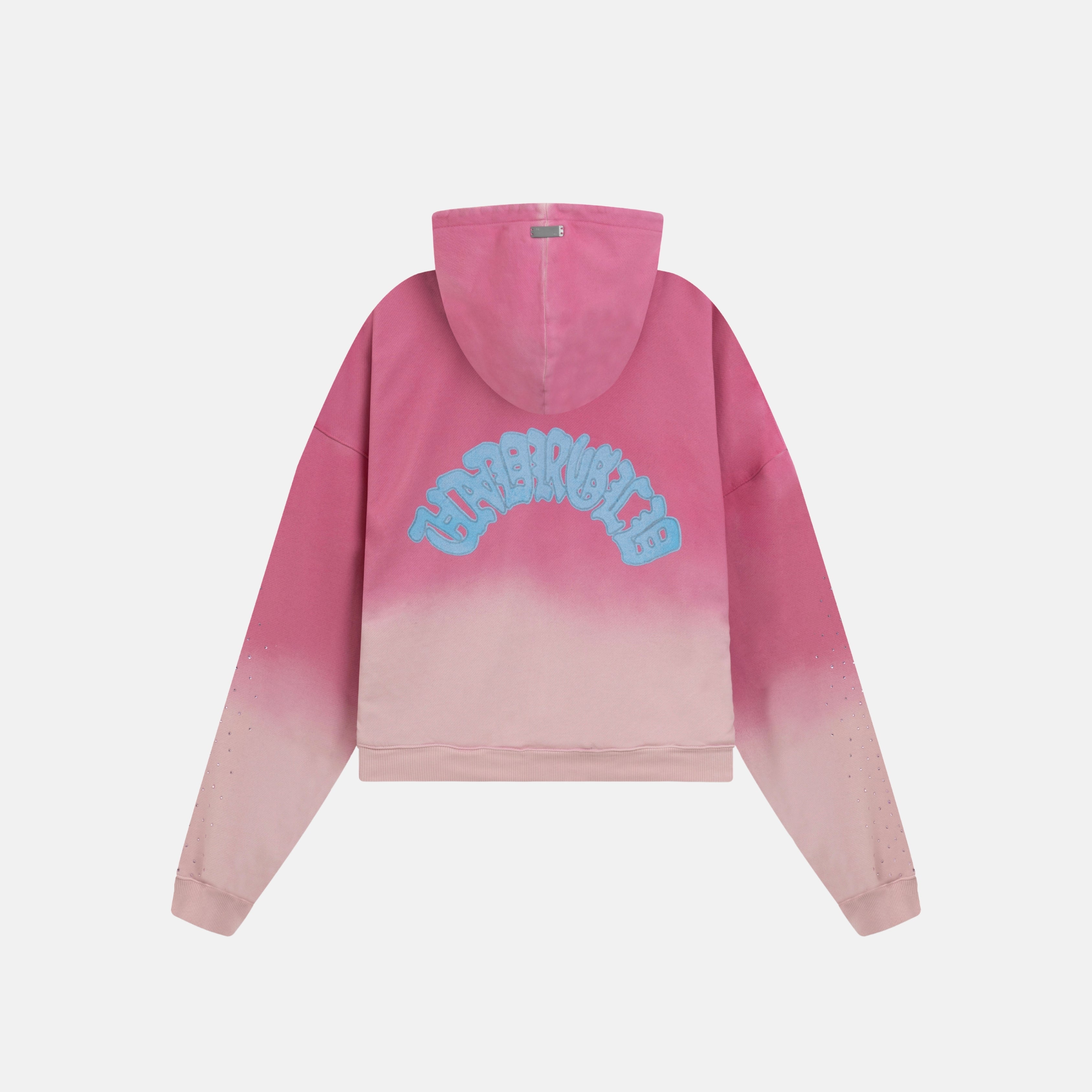 HOLY STATE UNDRGLD ZIP UP BOXY FIT HOODIE - FADED PINK