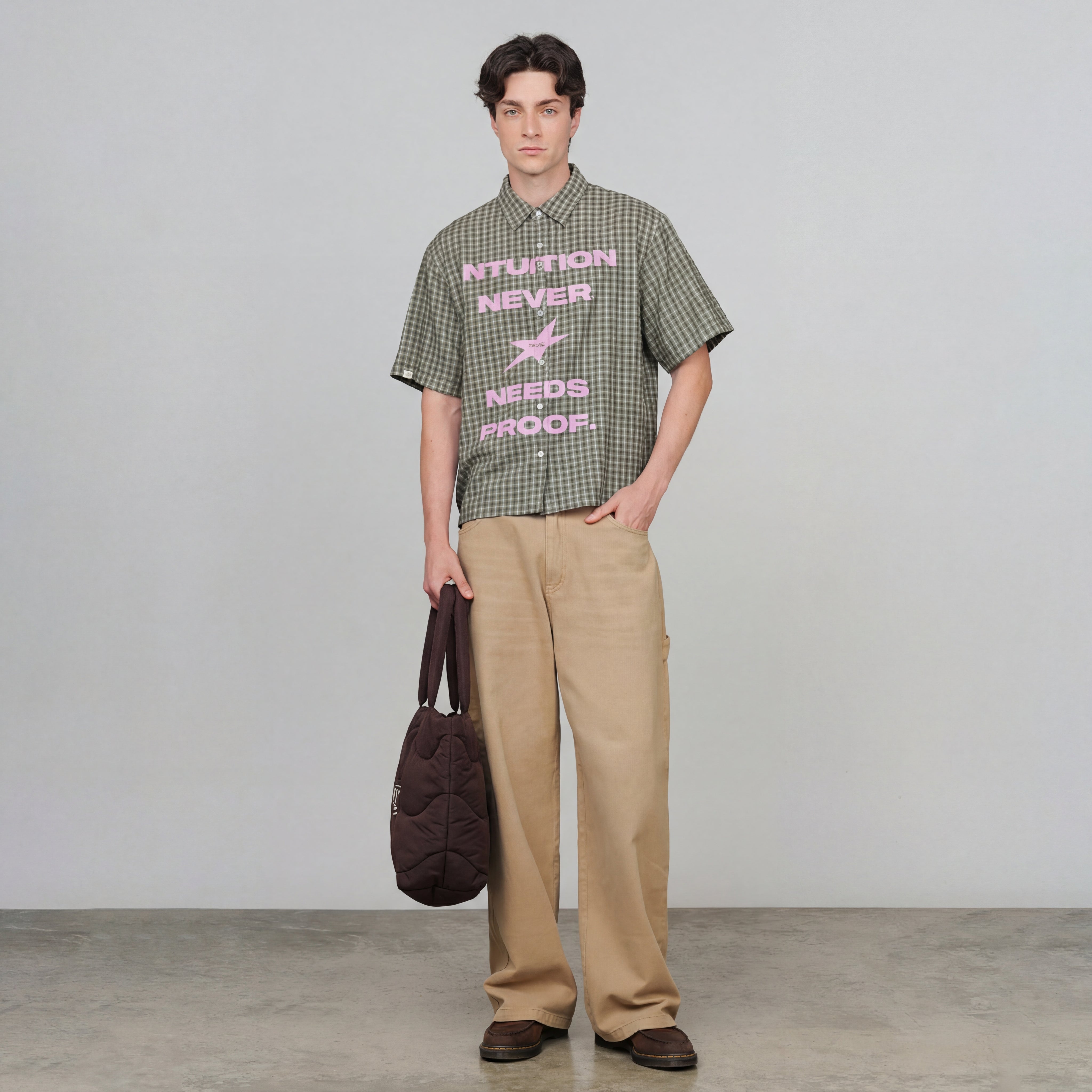 INTUITION BUTTON UP SHIRT - GREEN