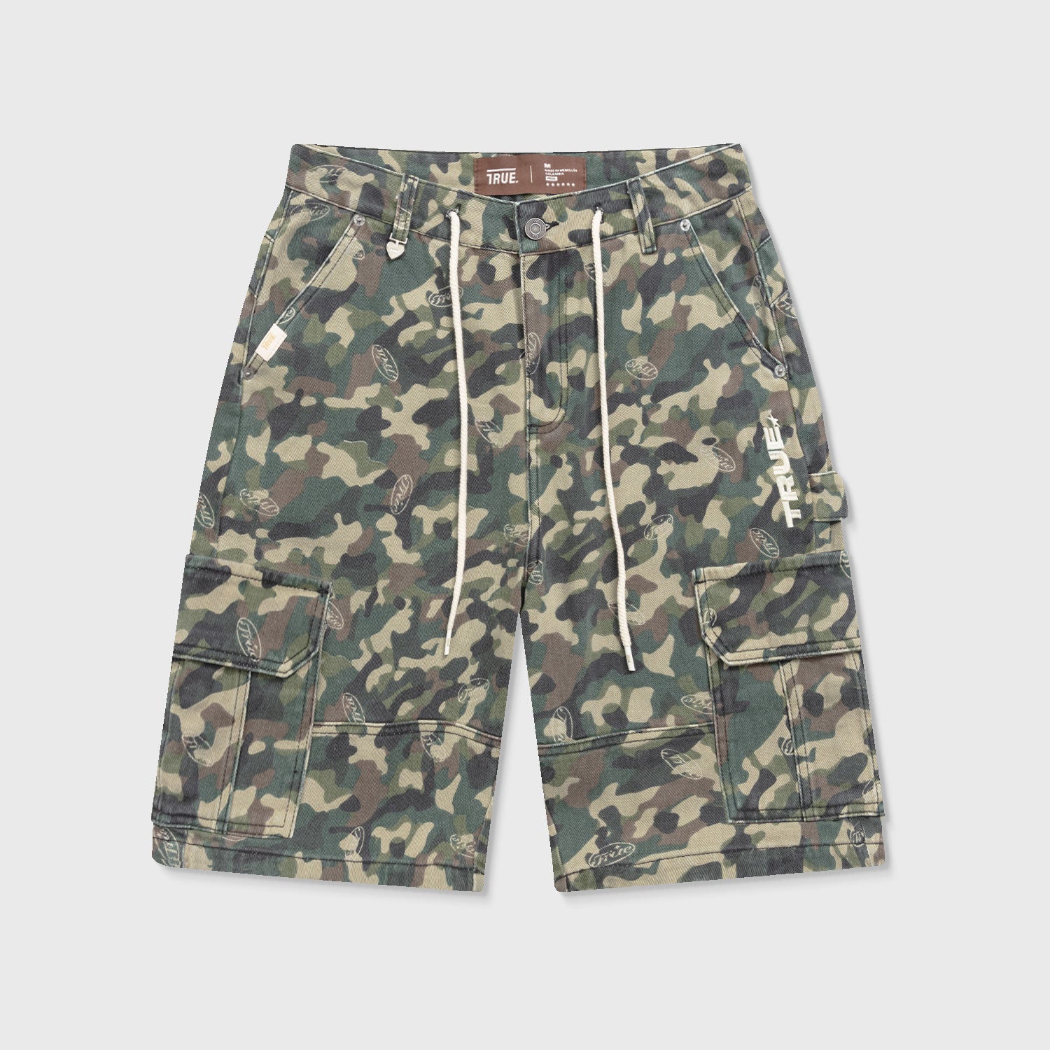 INTUITION CAMO CARGO JORTS - GREEN
