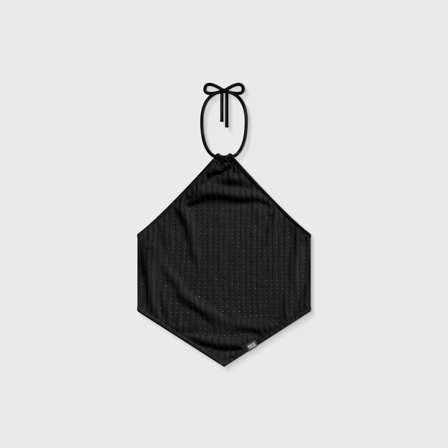 TEXTURE HALTER TOP - BLACK