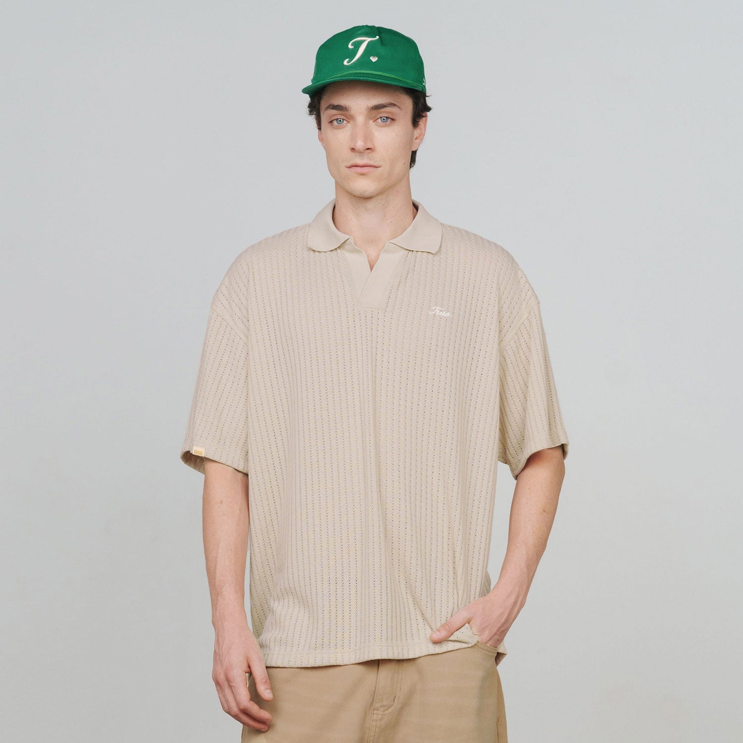 KNIT RESORT POLO - CAMEL