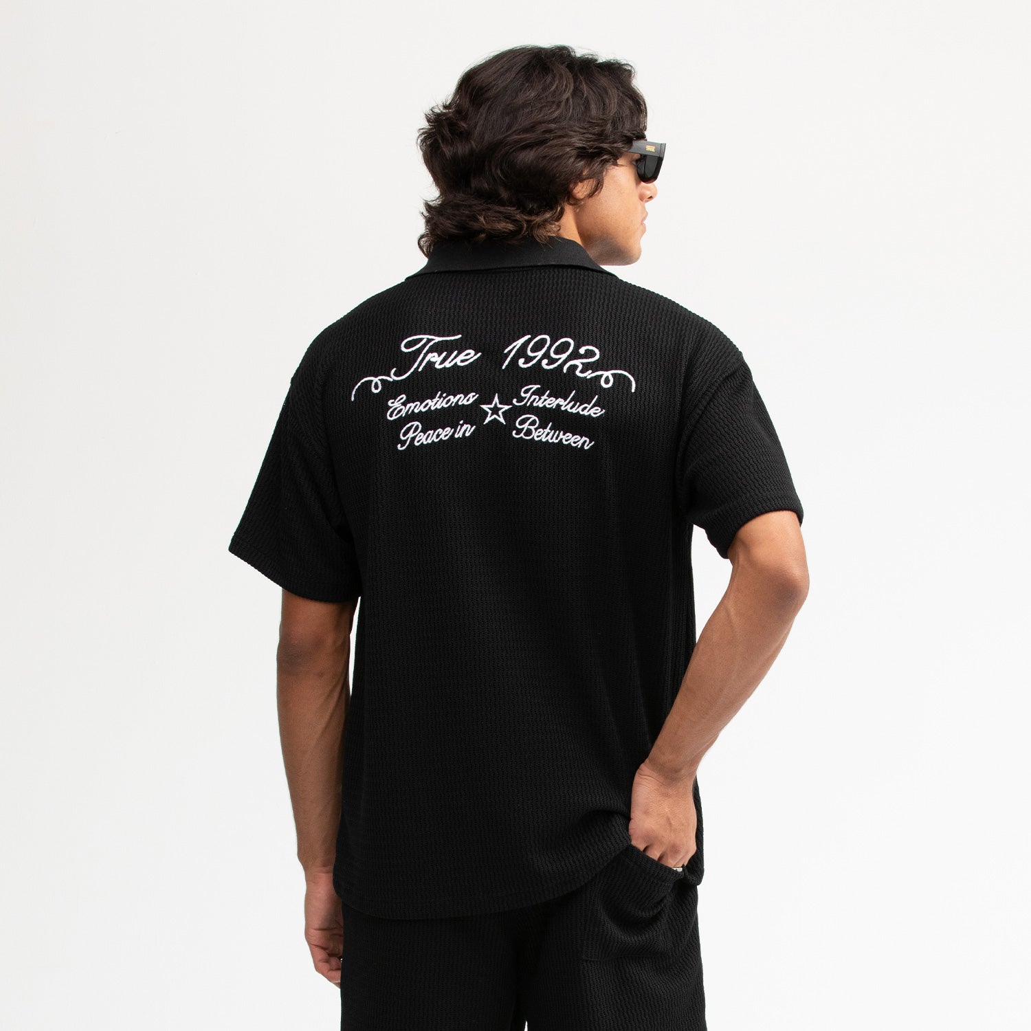 KNIT RESORT POLO - BLACK
