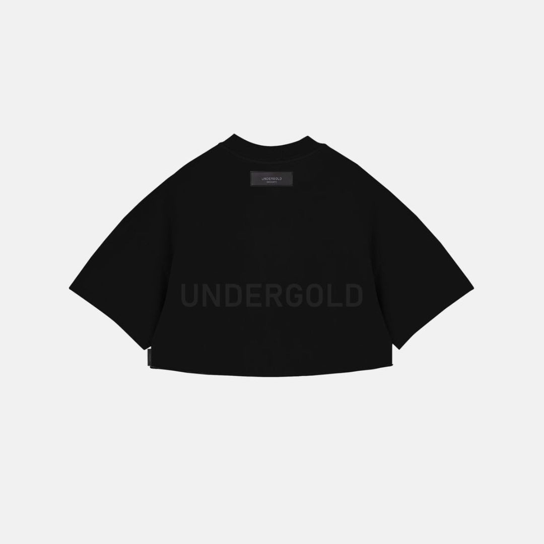 LINE LOGO CROP TOP - BLACK