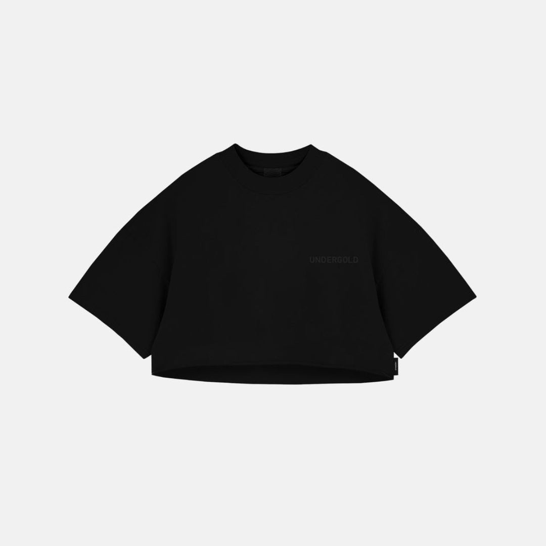 LINE LOGO CROP TOP - BLACK