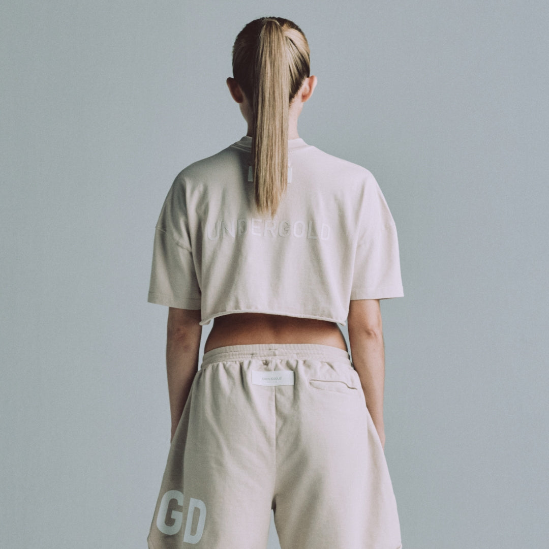 LINE LOGO CROP TOP - CREAM