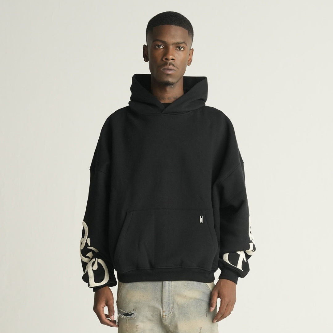 LINE UG CHAINED LOGO HOODIE - BLACK