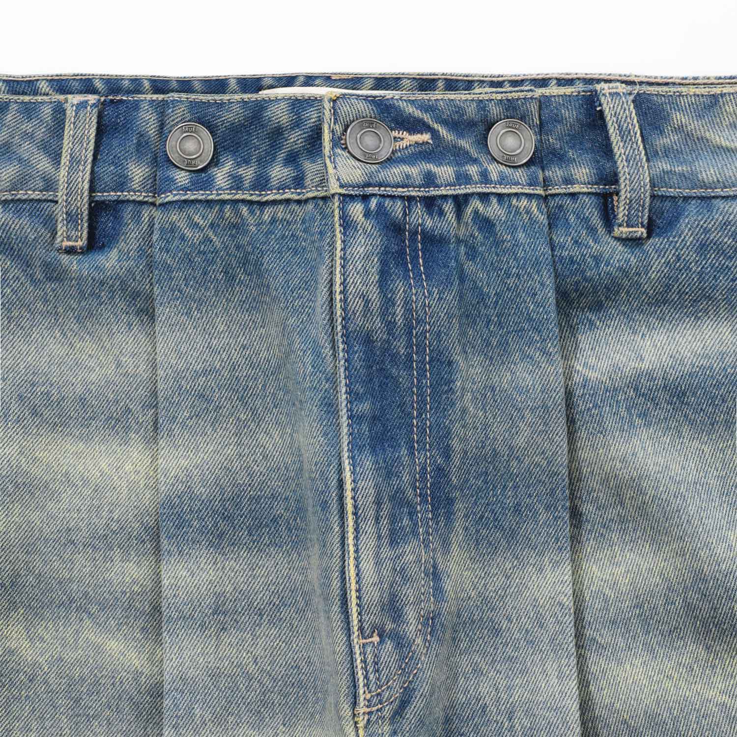 LOUNGE PRINTED DENIM PANTS - BLUE