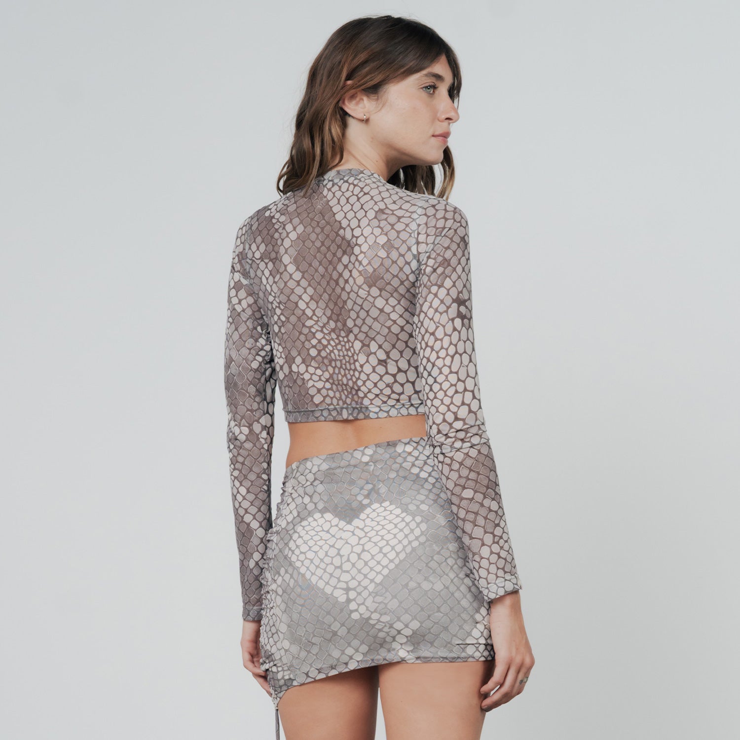 PYTHON MESH LS TEE - GRAY