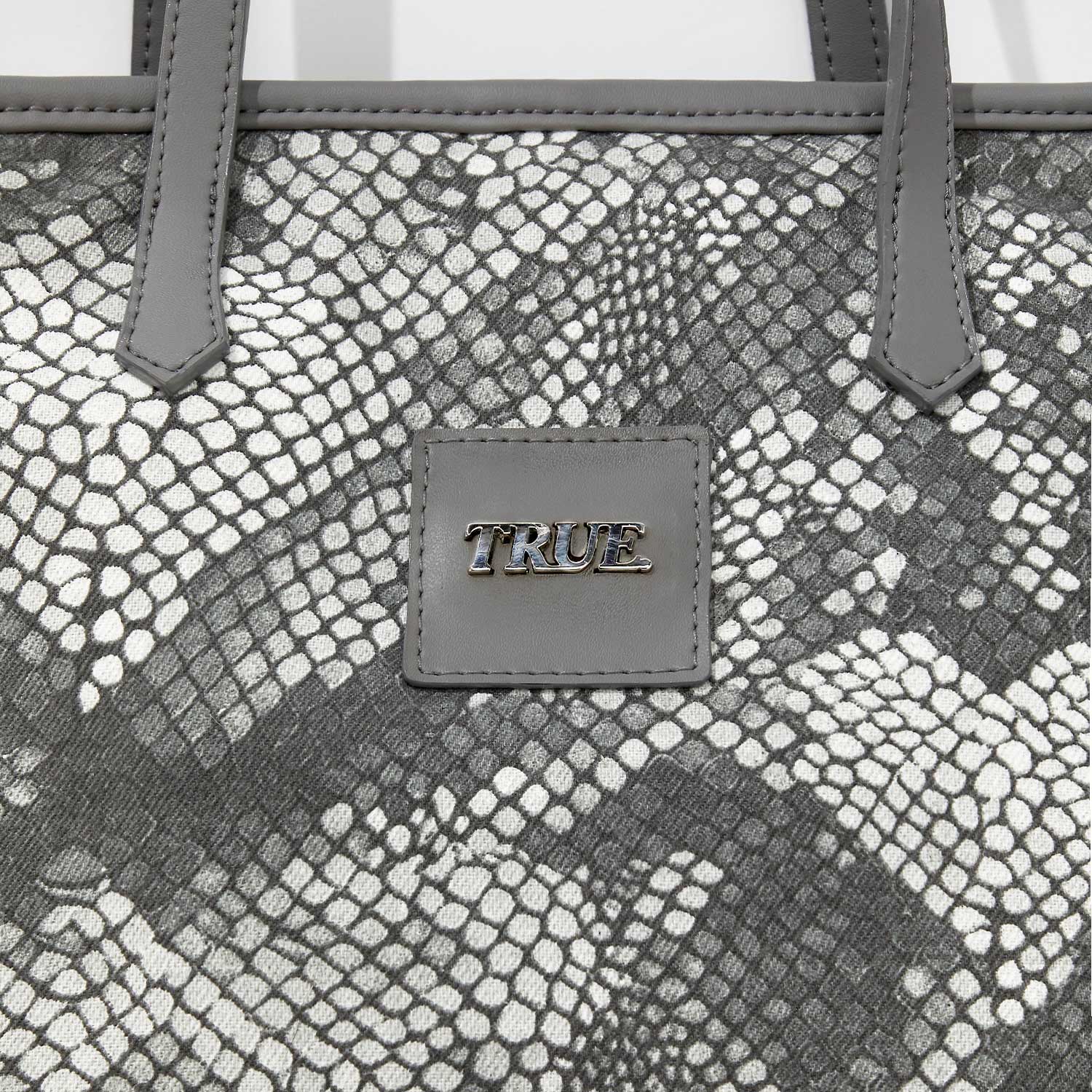 PYTHON SHOPPER BAG - GRAY