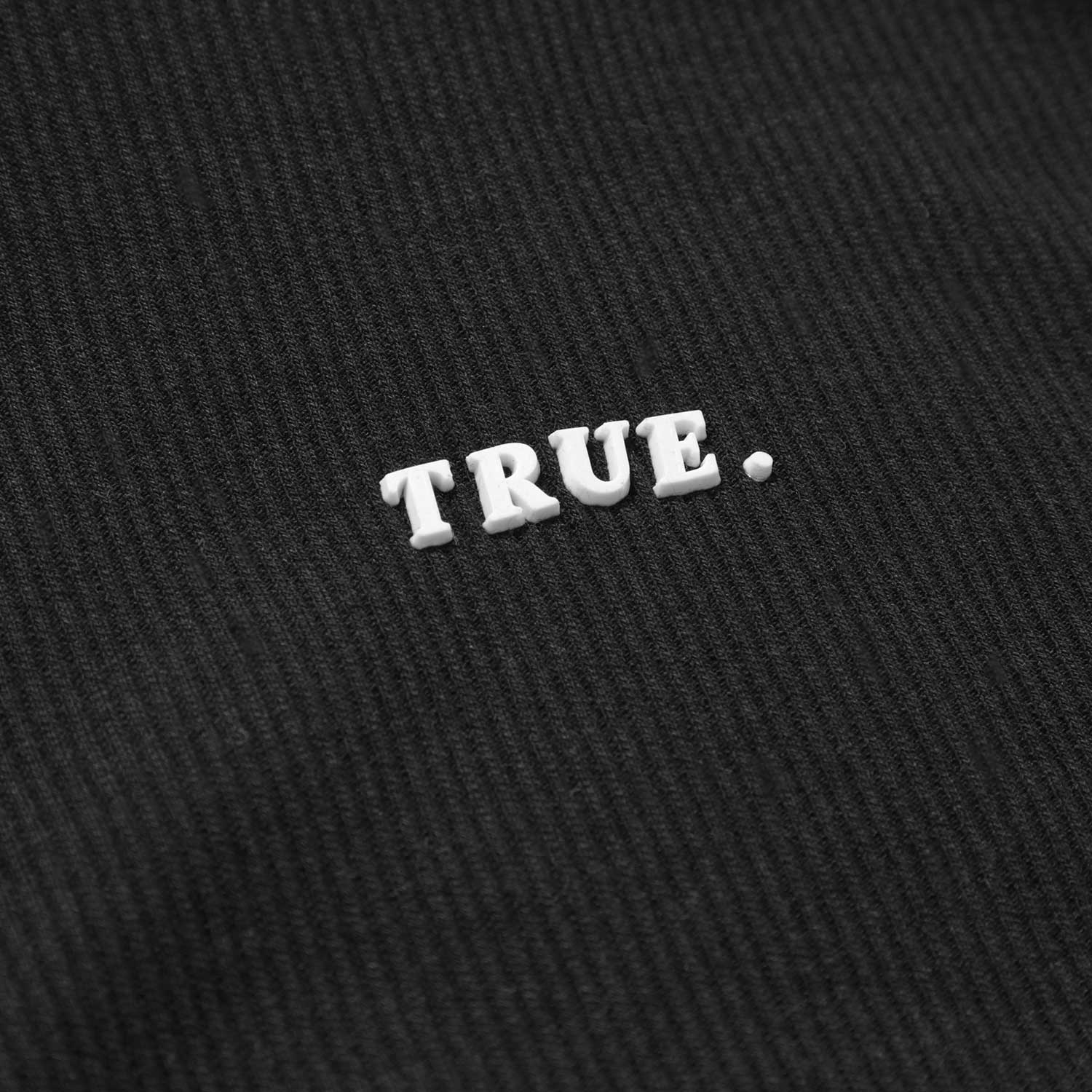 RIBBED MOCK - NECK LS TOP - BLACK