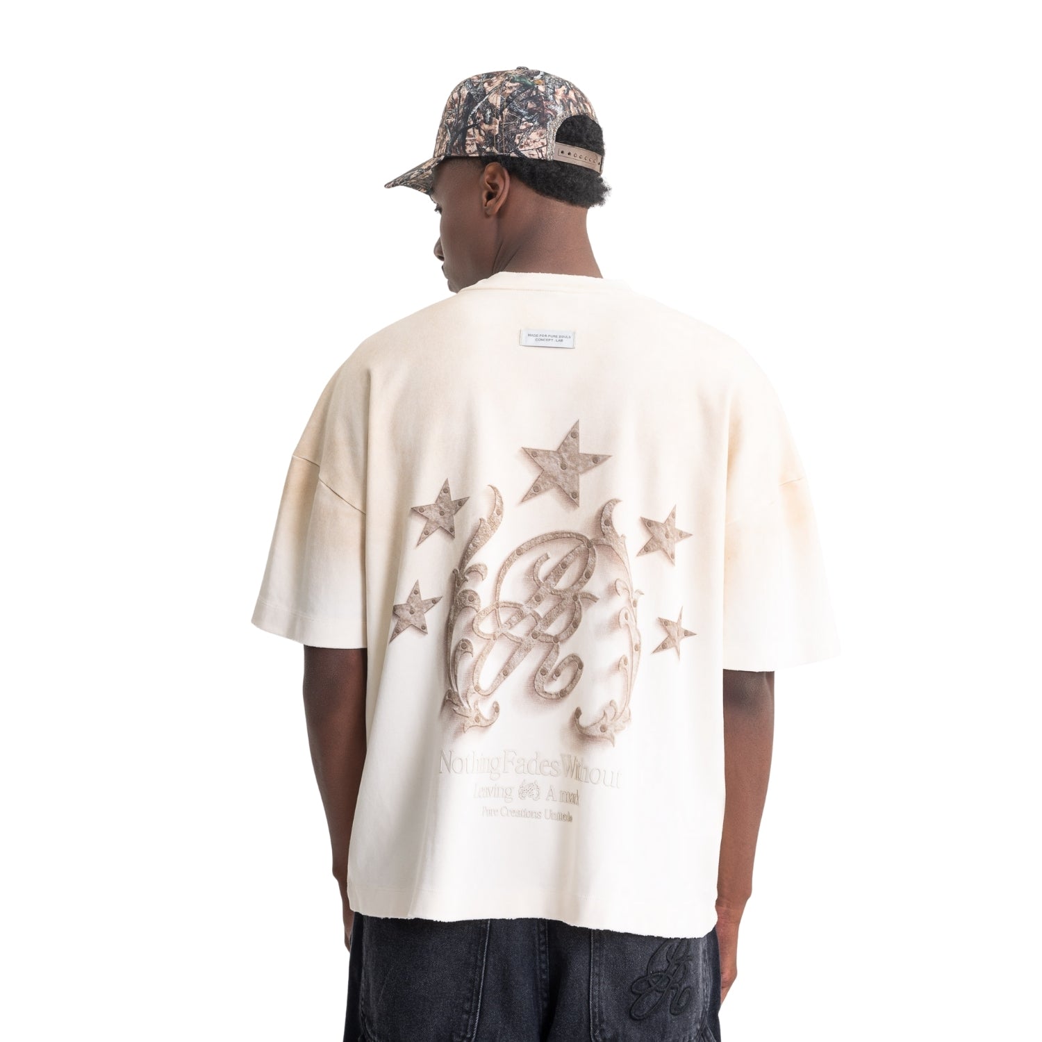 RUSTIC CREAM MONOGRAM T-SHIRT