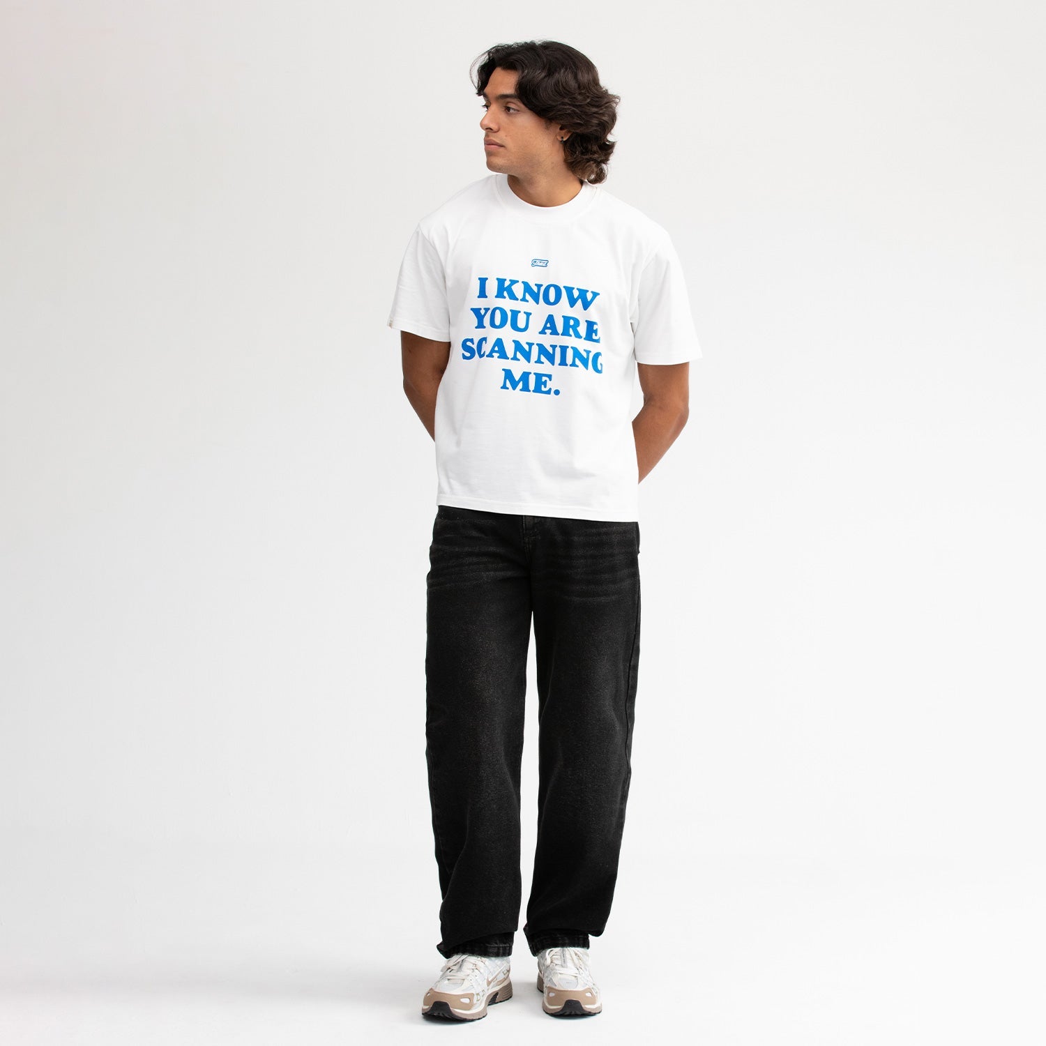 SCANNING CROPPED TEE - CREAM
