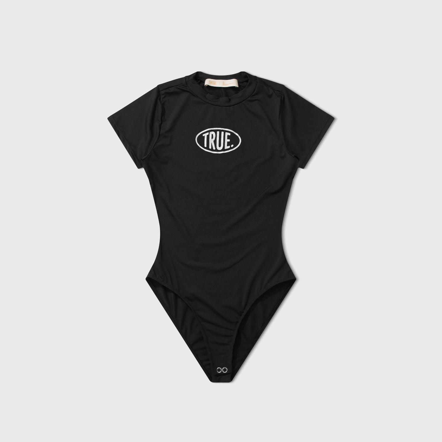 SHORT SLEEVE CREWNECK BODYSUIT - BLACK