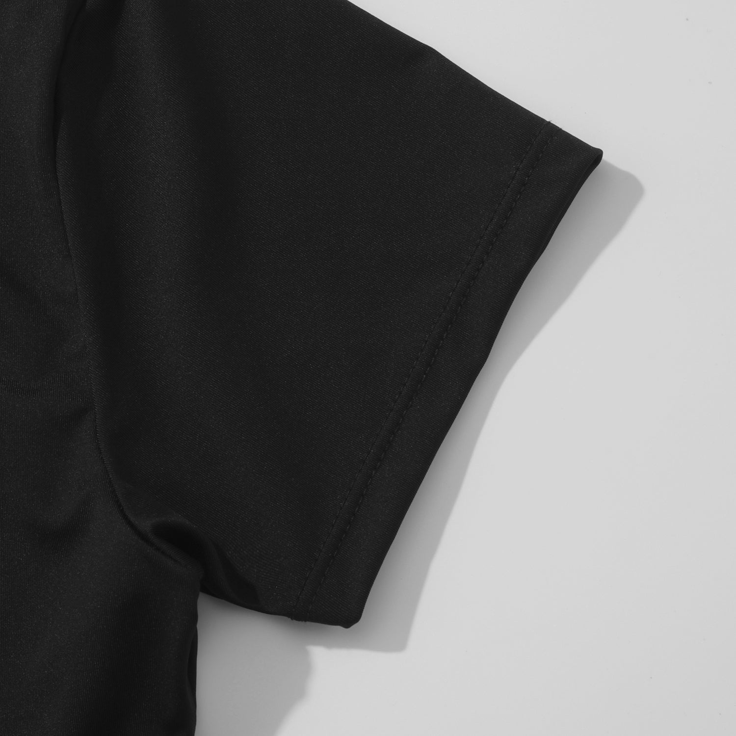 SHORT SLEEVE CREWNECK BODYSUIT - BLACK
